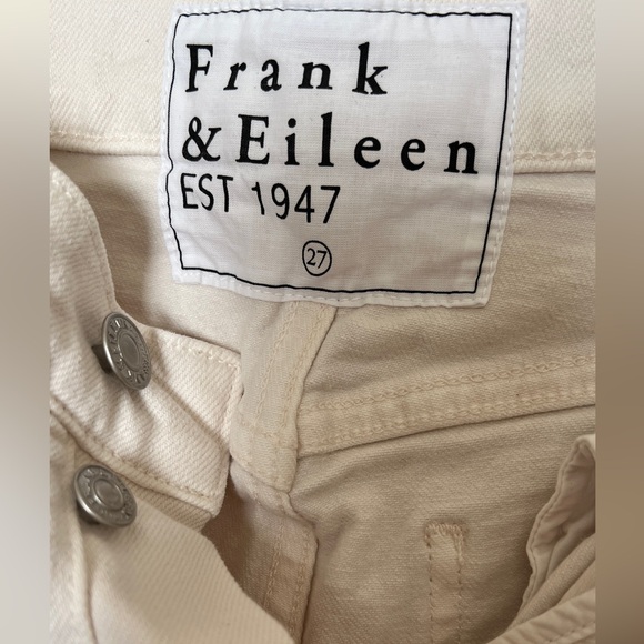 Frank & Eileen Monaghan Jeans Crop Raw Hem Off White Cream 27 Straight. - Picture 6 of 12